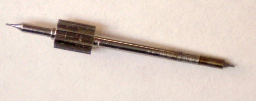 Figure 3: Hardened and tempered muff fitted to escape wheel arbor